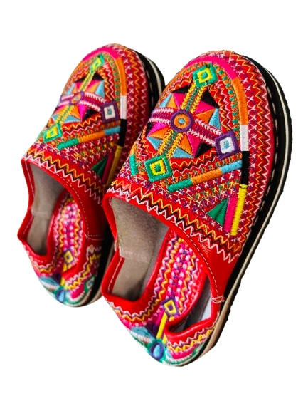 Dar Chi Handmade Moroccan Amazigh Leather Slippers for KIDS Candy Pink – 2-in-1 Comfort & Style