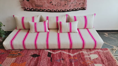 6ft Handmade Amazigh Vintage Sofa Ighri ⵜⴰⵎⵓⵏⵜ. FREE SHIPPING