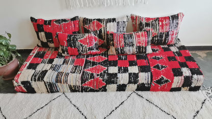 6ft Handmade Amazigh Vintage Sofa Lekbab ⵜⵓⴷⴻⵔⵜ. FREE SHIPPING