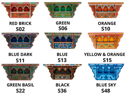 Handmade Moroccan shelf Amalu blue.