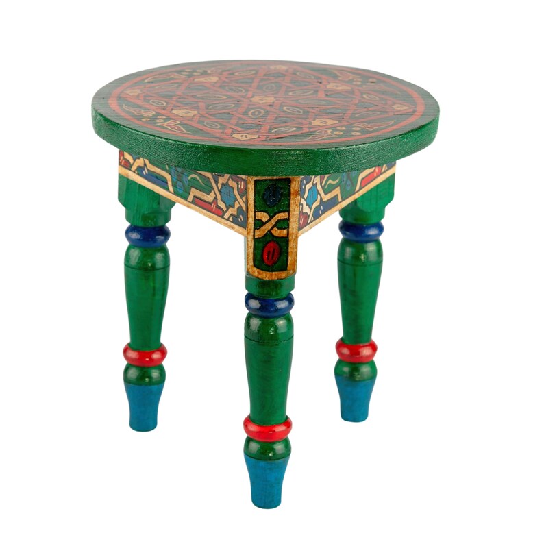 Handcrafted Moroccan table Chinua green. FREE SHIPPING