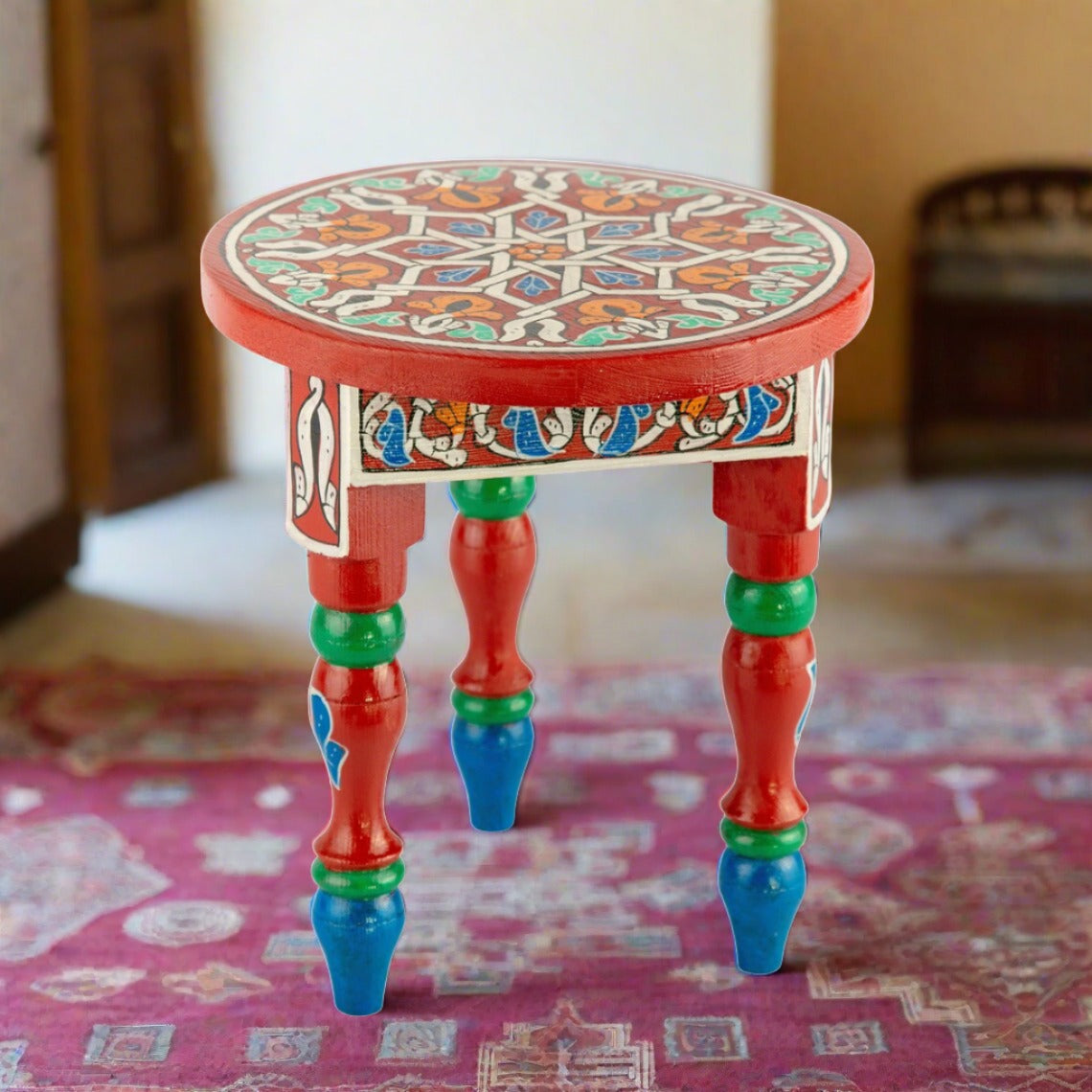 Handcrafted Moroccan table Anir Orange. FREE SHIPPING