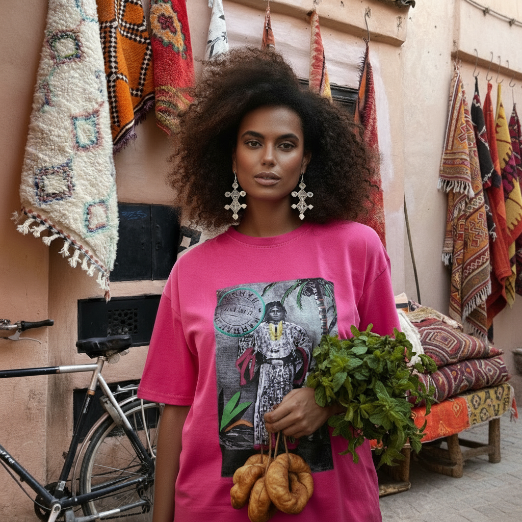 T-shirt Vintage Pink Imazighen ⴰⵣⵓⵍ