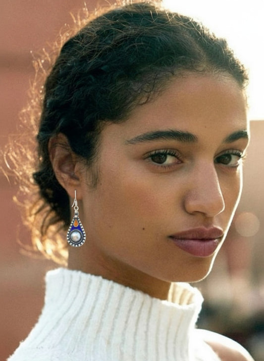 Amazigh Silver Earrings Taḍdast ⴼⵉⴱⵓⵍⴰ.
