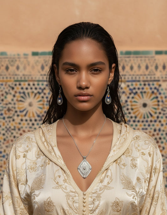 Amazigh Silver tafukt necklace ⵜⴰⴼⵓⴽⵜ Necklace.