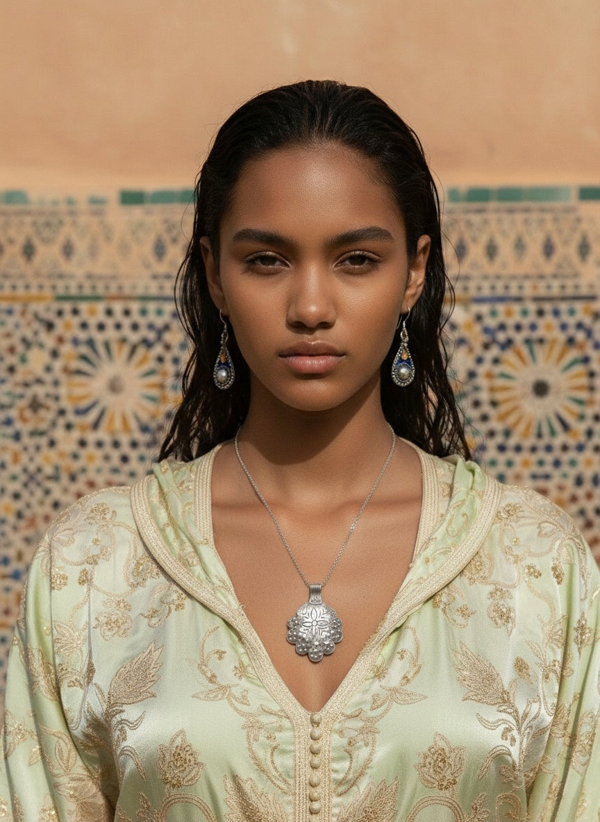 Amazigh Silver Tafukt necklace ⵜⴰⴼⵓⴽⵜ Necklace.
