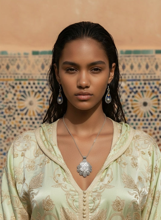 Amazigh Silver Tafukt necklace ⵜⴰⴼⵓⴽⵜ Necklace.