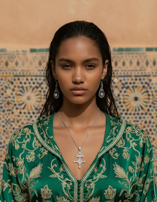 Amazigh Silver Fibula necklace ⵜⴰⴼⵓⴽⵜ.