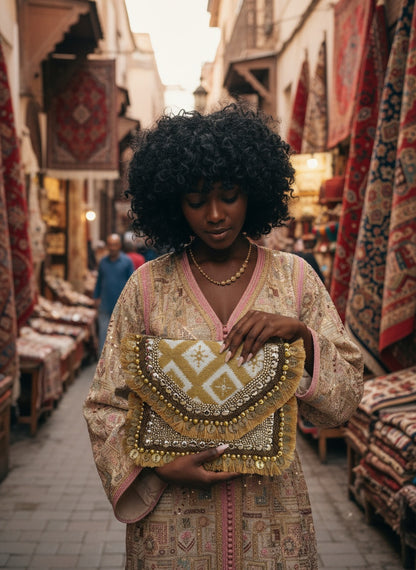 Bag Pouch with Amazigh rug ⵜⵉⵜⵔⵉⵜ