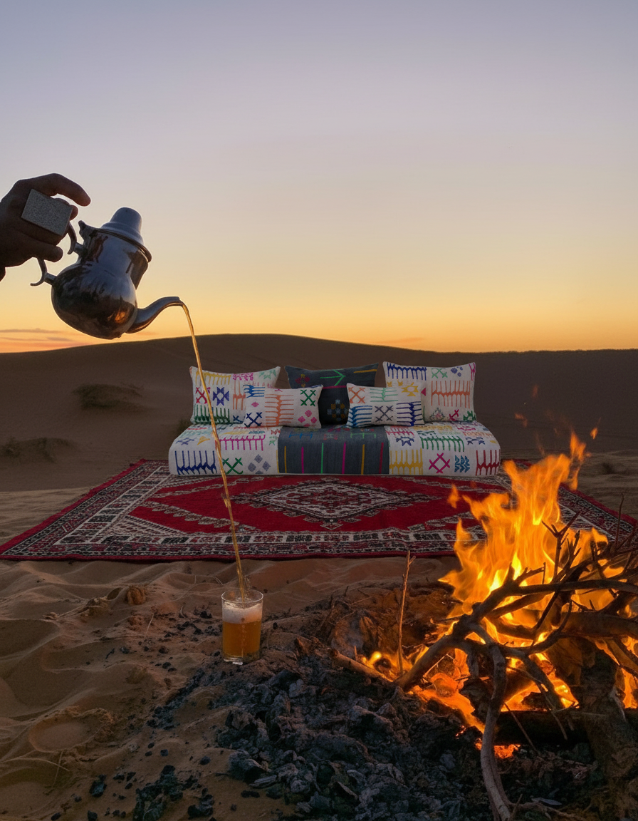 180cm/6ft Handmade Amazigh Vintage Sofa Azla ⴰⵓⵔⵉⵏⵊ