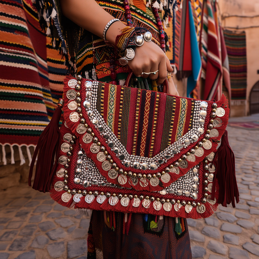 Bag Pouch with Amazigh rug ⵜⵉⵜⵔⵉⵜ