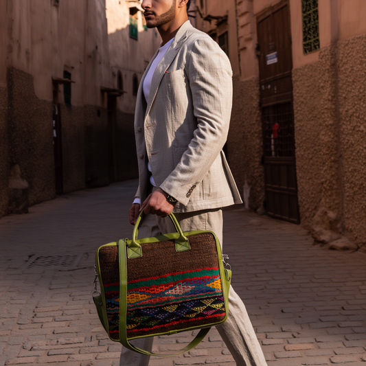 Leather Laptop Bag Amazigh Rug Tayri  ⵜⴰⵢⵔⵉ