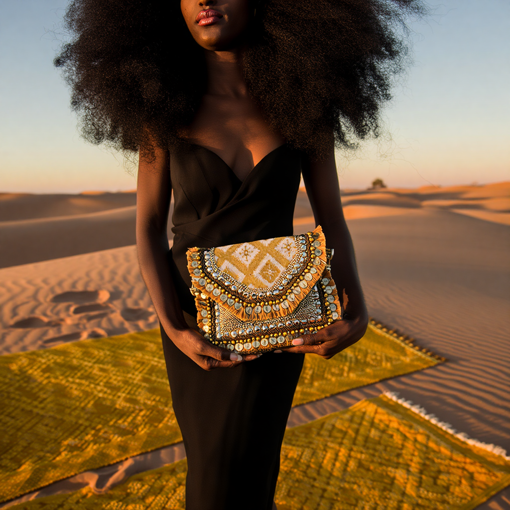 Bag Pouch with Amazigh rug ⵜⵉⵜⵔⵉⵜ
