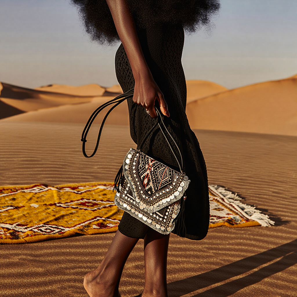 Bag Pouch with Amazigh rug ⵜⵉⵜⵔⵉⵜ