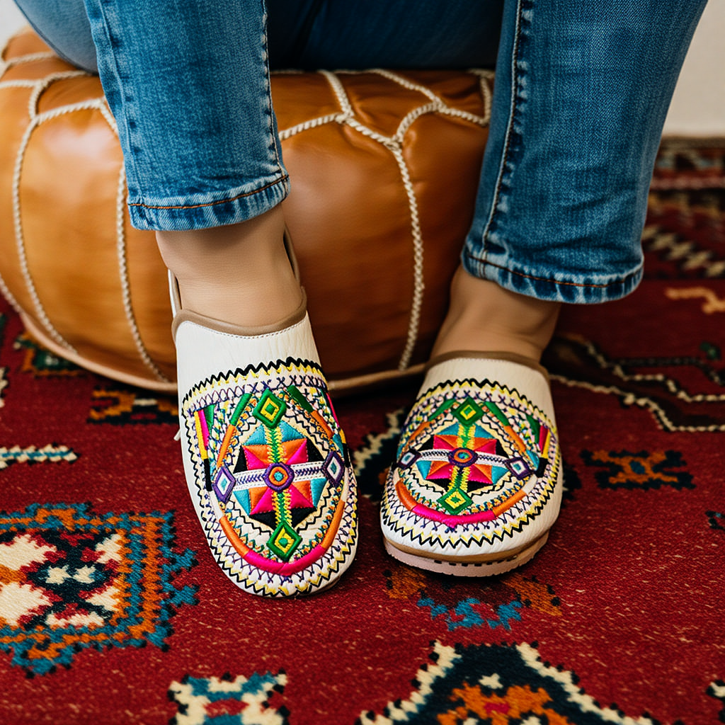 Leather Babouche White